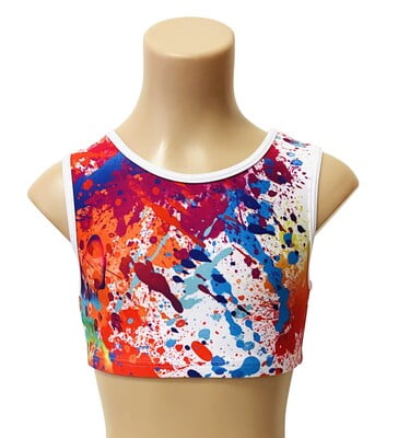 RAINBOW SPLAT LYCRA CROP TOP