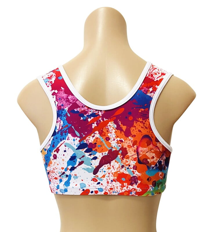 RAINBOW SPLAT LYCRA CROP TOP