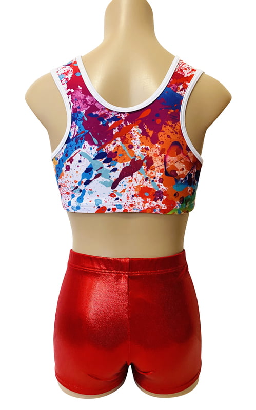 RAINBOW SPLAT LYCRA CROP SET