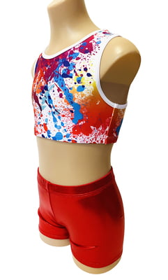 RAINBOW SPLAT LYCRA CROP SET