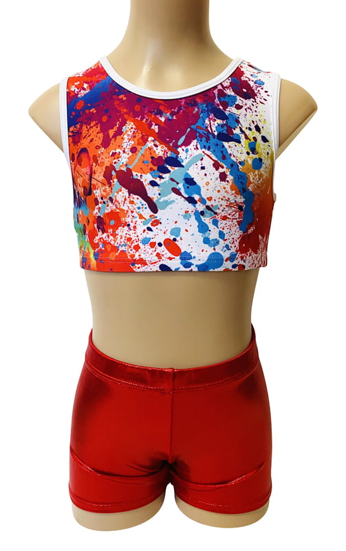 RAINBOW SPLAT LYCRA CROP SET