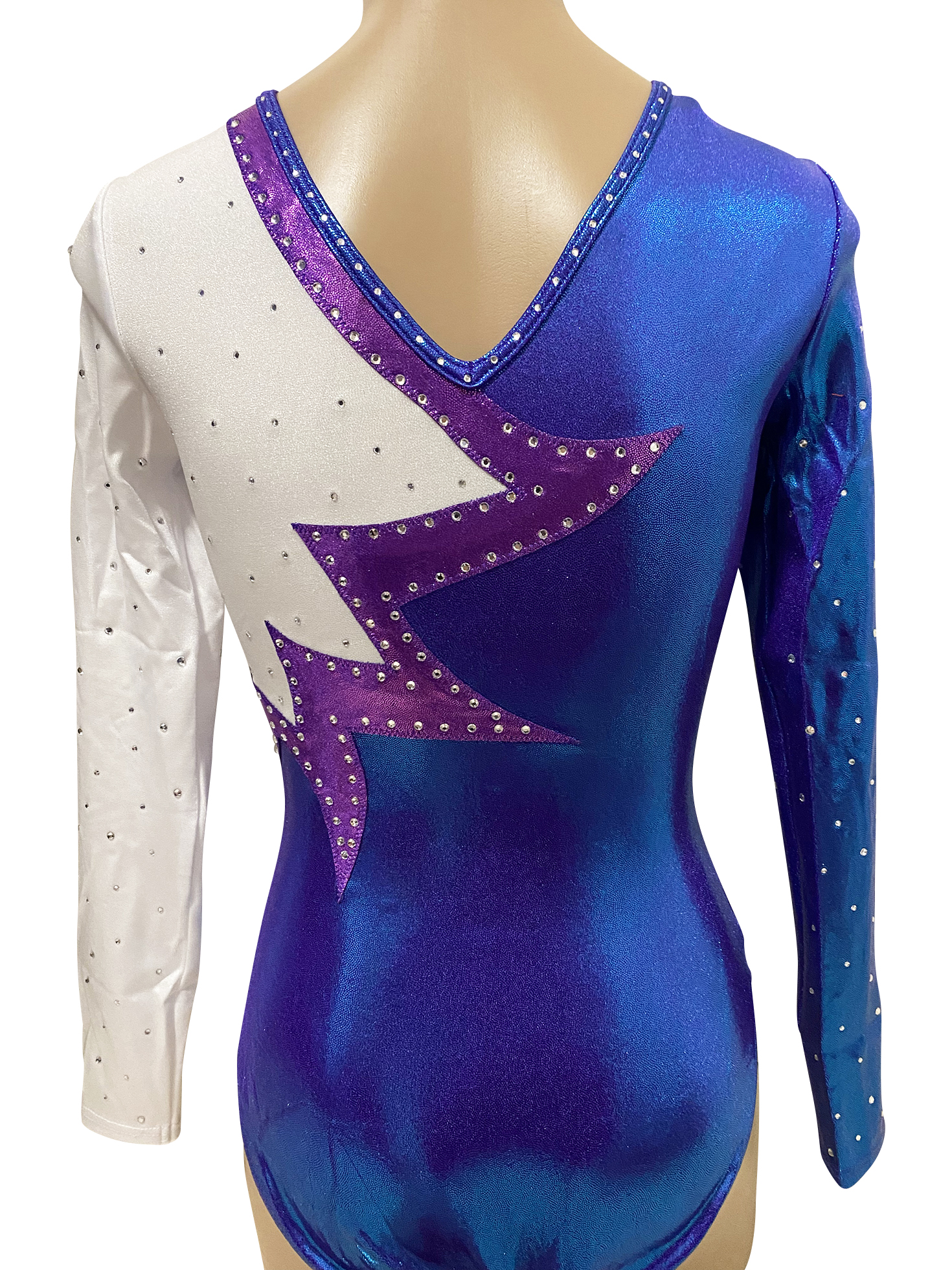 RASPBERRY BLUE, GRAPE AND WHITE LONG SLEEVE WITH STONES
