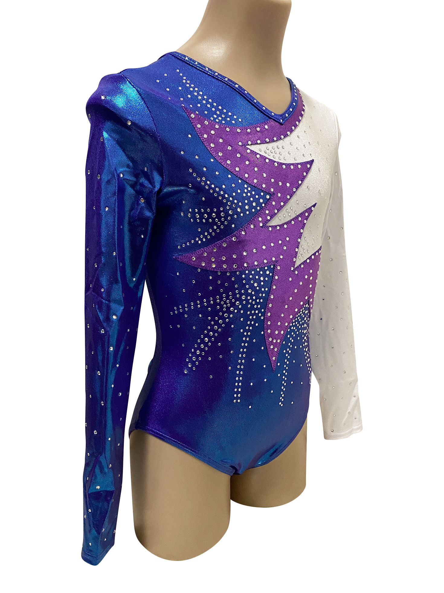 RASPBERRY BLUE, GRAPE AND WHITE LONG SLEEVE WITH STONES