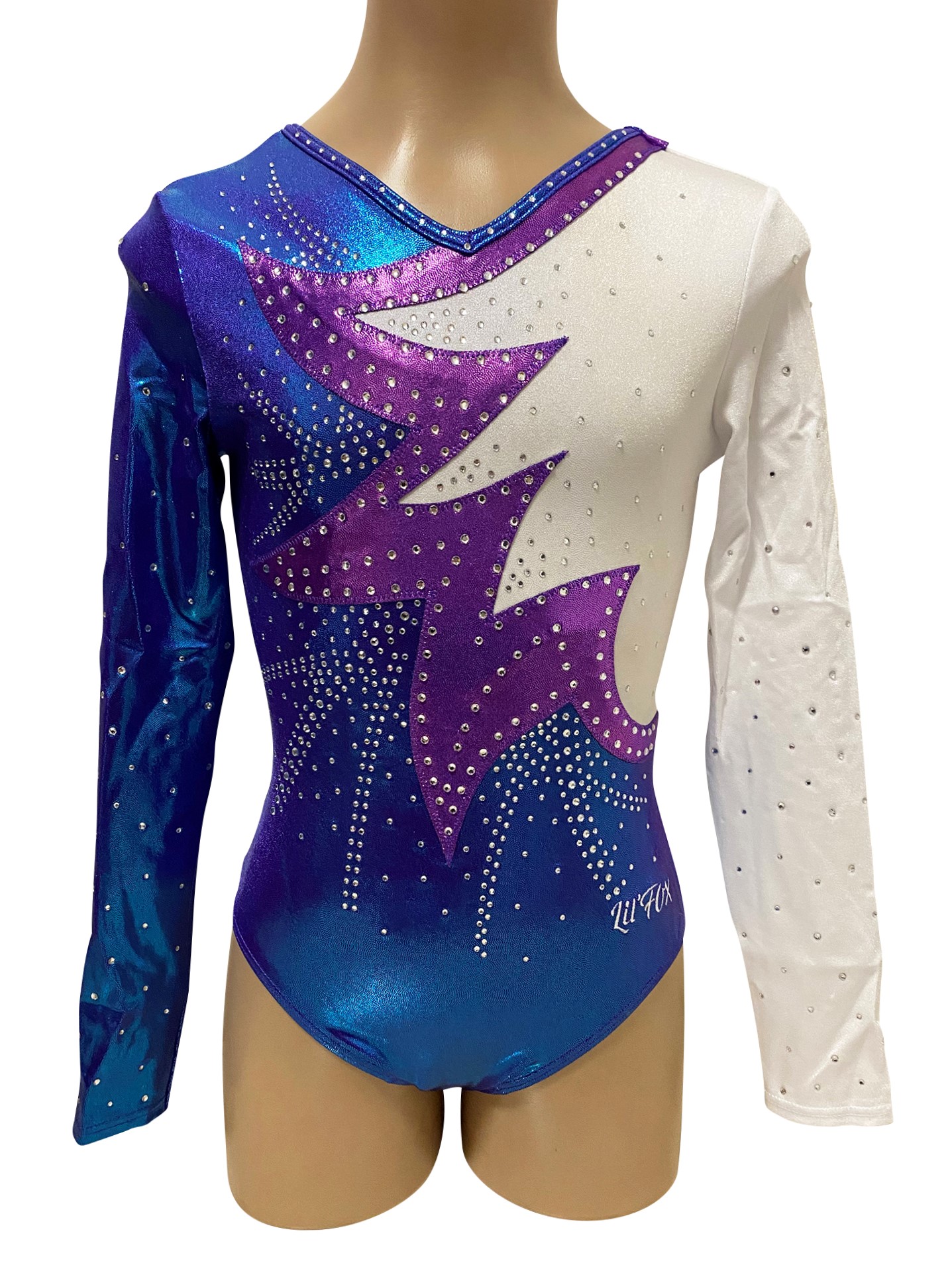 RASPBERRY BLUE, GRAPE AND WHITE LONG SLEEVE WITH STONES