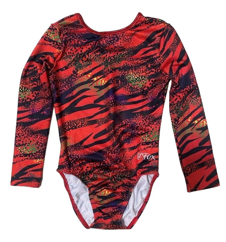 RED JUNGLE LYCRA PRINT LONG SLEEVE