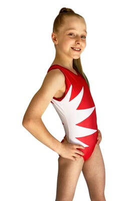 RED STAR LYCRA PRINT LEOTARD