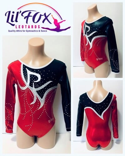 Red, Black and White Shiny Foil Mystique with Long Sleeves
