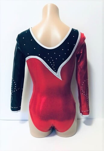 Red, Black and White Shiny Foil Mystique with Long Sleeves
