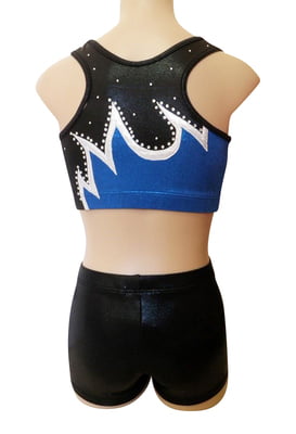 BLUE, SILVER AND BLACK FLAMES CROP SET