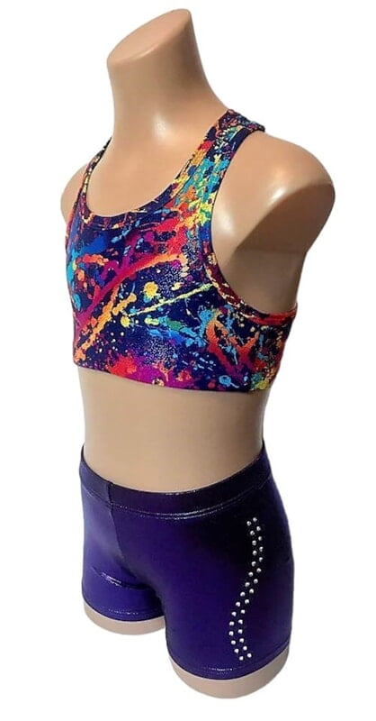 RAINBOW ABSTRACT PURPLE CROP SET