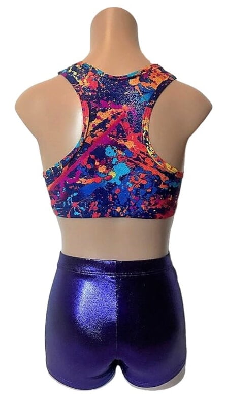 RAINBOW ABSTRACT PURPLE CROP SET