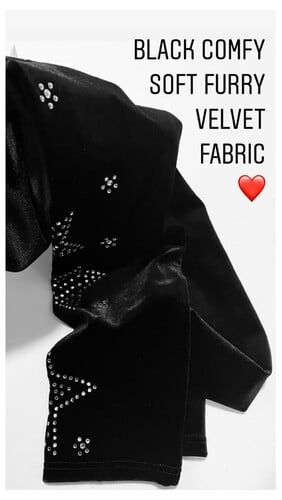 BLACK VELVET STAR LEGGINGS 3/4