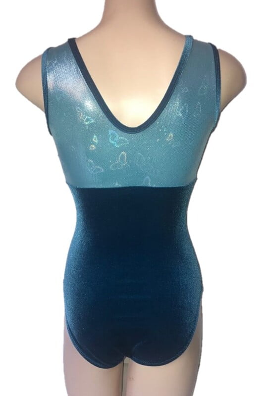 TEAL GREEN VELVET & SHINY FOIL