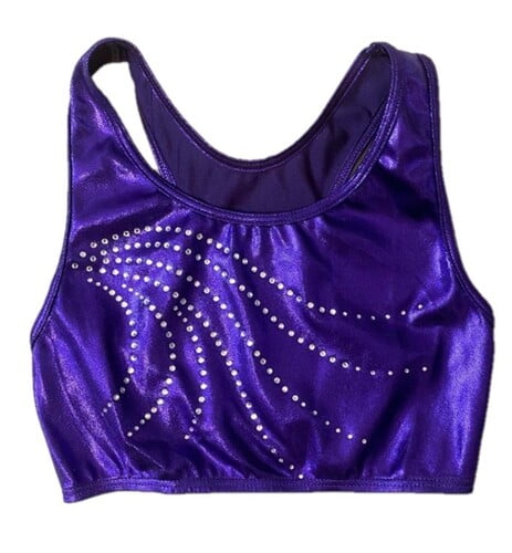 PURPLE SHINY FOIL CROP TOP