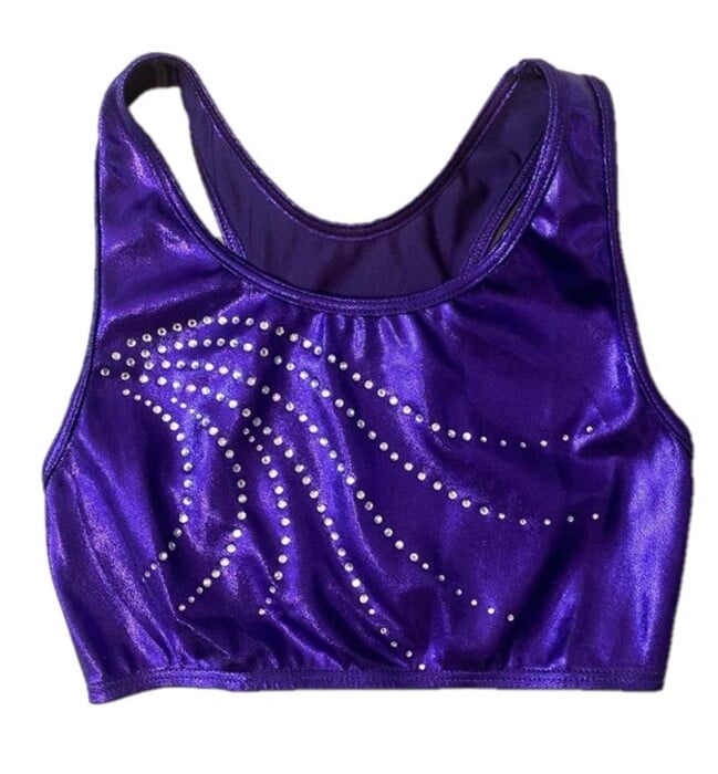 PURPLE SHINY FOIL CROP TOP