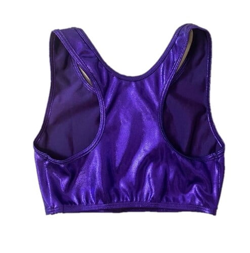 PURPLE SHINY FOIL CROP TOP
