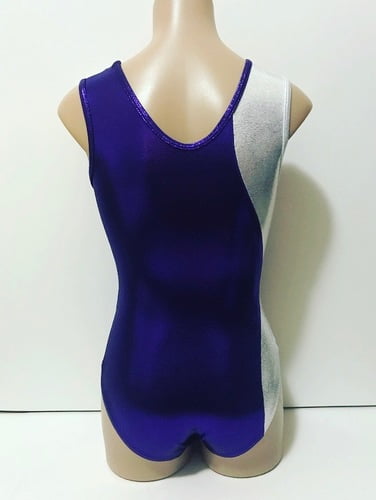 BERRY PASSION! White & Purple Shiny Mystique with Cherry Swirls and Rhinestones Gymnastics, Dance, Tumbling Leotard for Girls