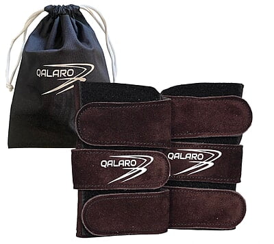 QALARO - DARK BROWN SUEDE WRIST SUPPORTS (pair)