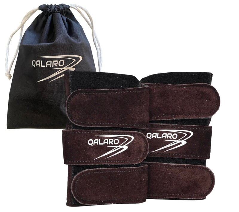 QALARO - DARK BROWN SUEDE WRIST SUPPORTS (pair) QALARO - DARK BROWN SUEDE WRIST SUPPORTS (pair)