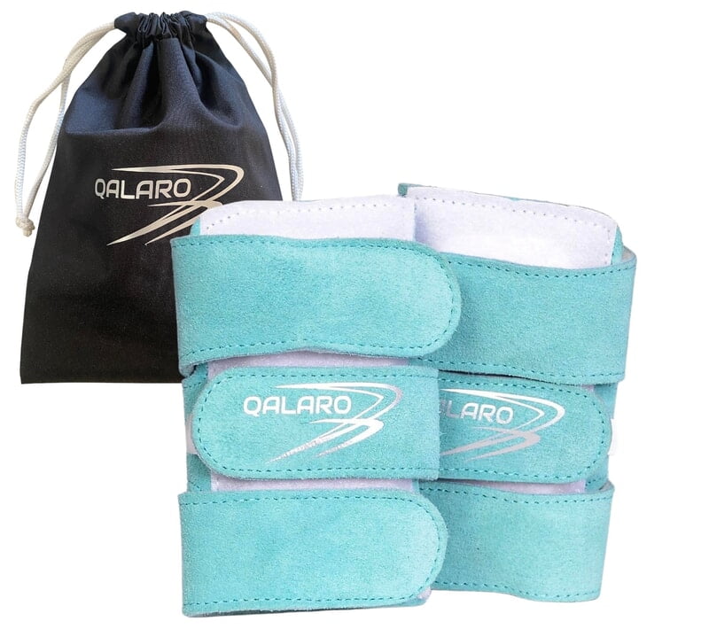 QALARO - MINT GREEN SUEDE WRIST SUPPORTS (pair) QALARO - MINT GREEN SUEDE WRIST SUPPORTS (pair)