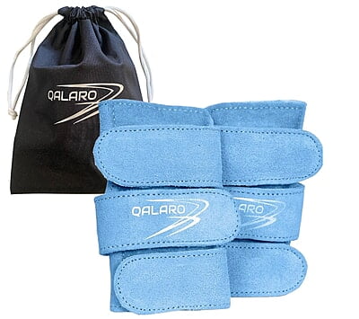 QALARO - SKY BLUE SUEDE WRIST SUPPORTS (pair)